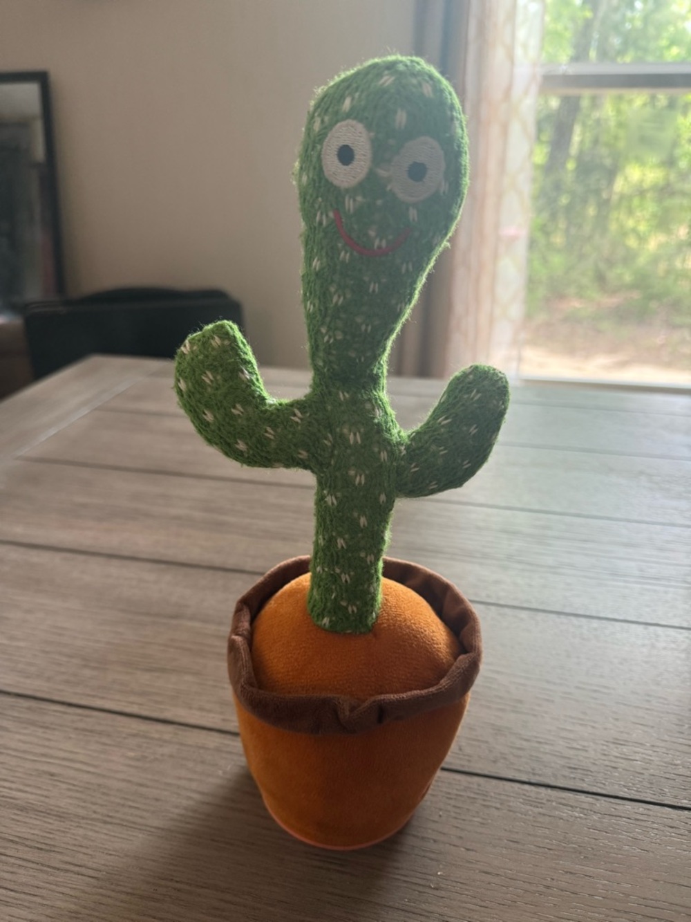 Plush Smiling Cactus in Orange Pot